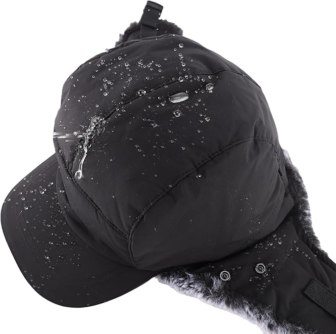 Connectyle Trapper Hat for Men Women Faux Fur Winter Hat with Ear Flaps Water-Resistant Hunting Hats Ushanka Skiing Cap
