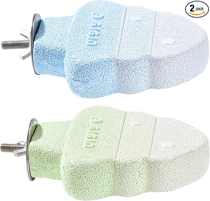 2 Pack Bird Beak Grinding Stone, Parrot Perch for Cage Volcanic Rock Mineral Bird Perch, Parrot Cage Accessories for Parakeets Budgies Cockatiels, Lovebirds Small to Medium Birds