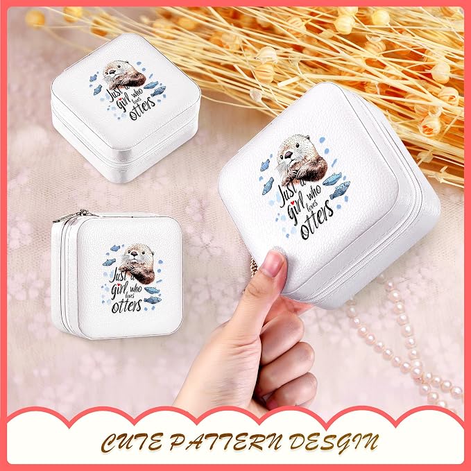 Sea Otter Jewelry Box, Gifts For Kids Teens Girls, Otter Lovers Stuff Items Accessories Things Merchandise Decor Merch, Travel Ring Earrings Necklace Organizer Holder!
