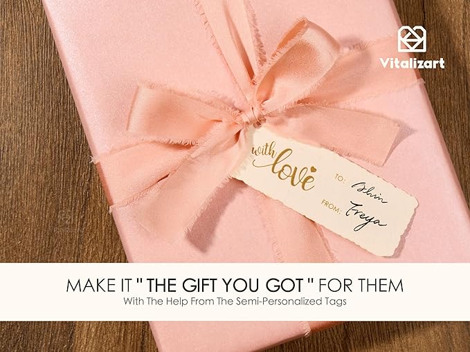 Vitalizart Pink Wrapping Paper Set 30" Pearly-Lustre With Silk Like Satin Ribbon & Gift Tags Recyclable Christmas Gift Wrapping Birthday Baby Shower Wedding Handmade Crafts 197"(16.4 Ft)