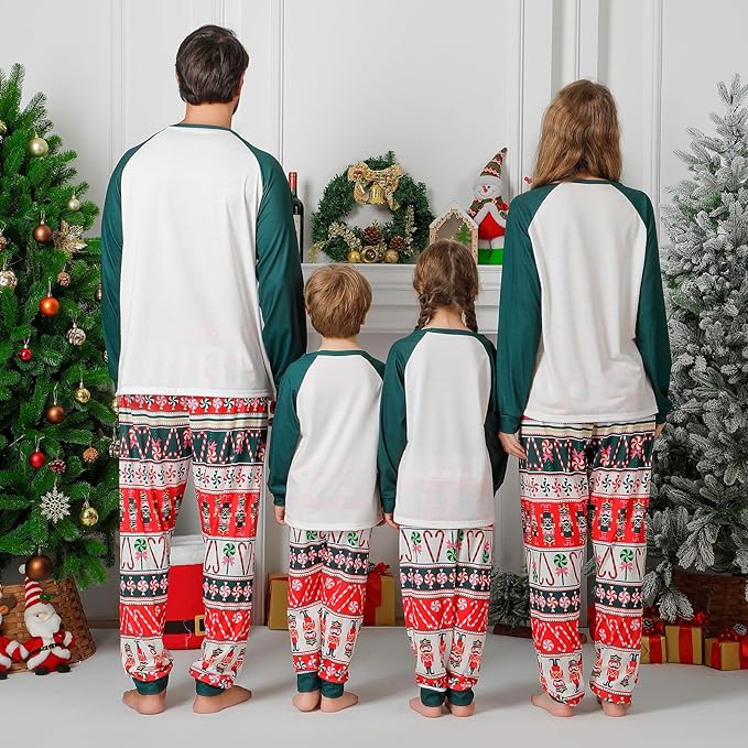 Matching Family Christmas Pajamas Sets, Holiday PJs with Top and Pants, Cute 2 Piece Sleepwear for Couples/Women/Men