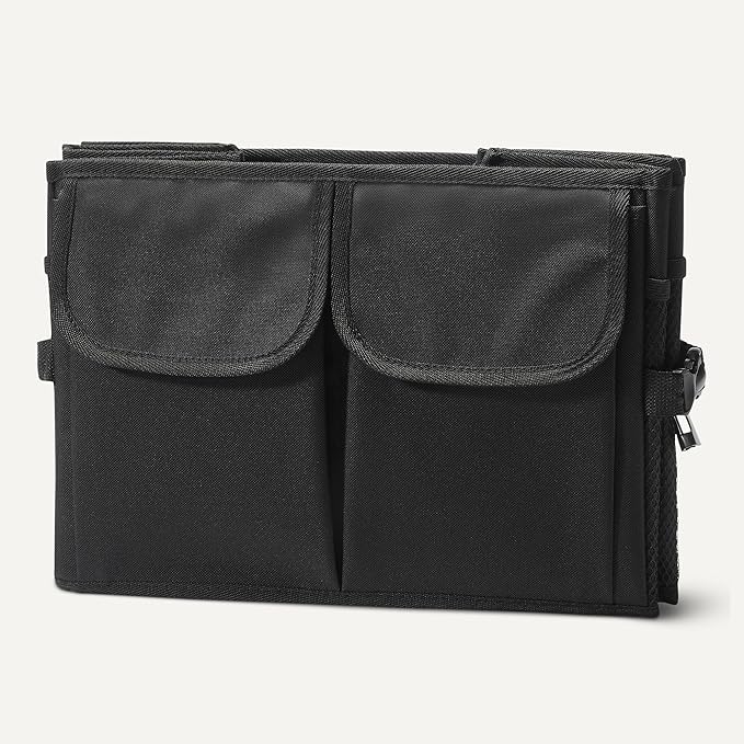 Amazon Basics Trunk Organizer for Car, MultiCompartment Car Storage, Foldable, 13.5 Gallon, Black
