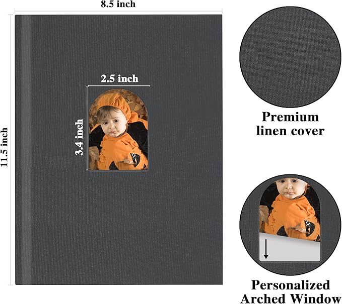 Vienrose Premium Small Photo Album 4x6 for 60 Pictures, Linen Cover Photo Book with Writing Space, Ideal for Wedding Albums, Baby Books, and Travel Journals