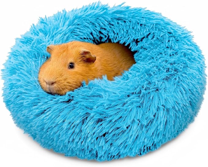 Paw Inspired Furr-O Burrowing Pet Bed Enrichment, Removable Base, Blue | Cozy Carrier Toy, Zip-On Spandex and Fleece Bottoms, Hideout Cage Accessories for Guinea Pigs, Hamsters, Small Pets, Animals