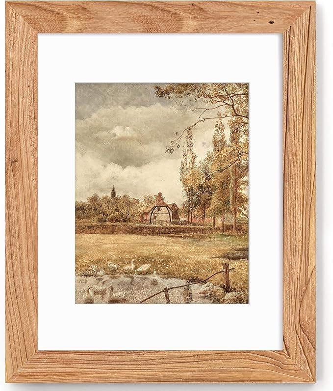 Fun Memories 11x14 Picture Frame-Real Tempered Glass, Rustic Wooden Photo Frames 11 x 14, Display Pictures 8x10 with Mat or 11x 14 Without Mat, 11x14 Picture Frame for Wall Mounted, Natural, 1 Pack