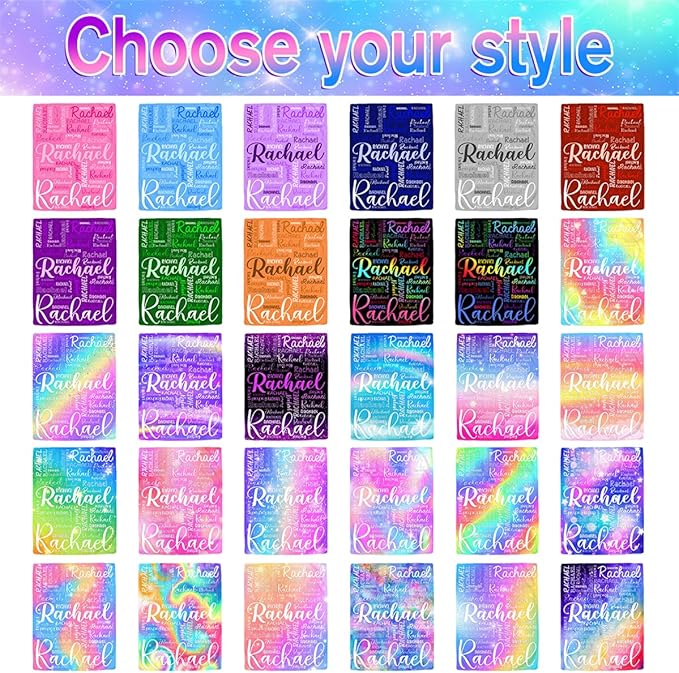 Ships Next Day, Personalized Blankets and Throws Rainbow Name Pattern Custom Blanket with Name Customized Flannel Blanket for Kids Christmas Blanket Gifts for Teen Girls Boys