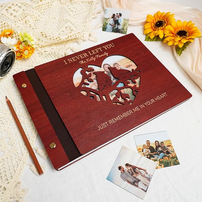 Personalized Photo Album, Custom Family Picture Album, DIY Couples Photo Album, Memorial Guest Book for Keepsakes Christmas, Anniversary, Wedding, Pets, Friend
