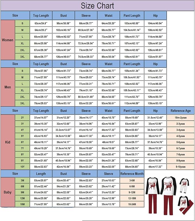 WephuPSho Christmas Family Matching Pajamas, Festive Xmas Jammies Sets for the Whole Family, Holiday Pjs Christmas