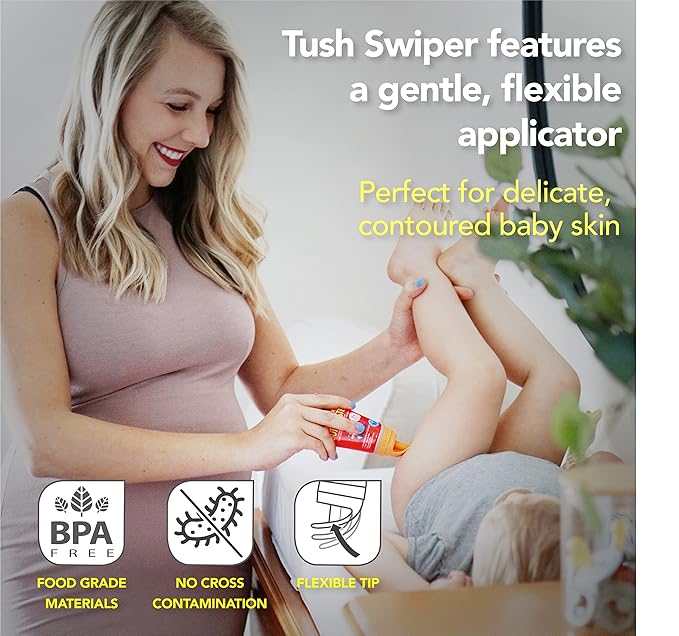 Eli & Ali Tush Swiper - Diaper Rash Cream & Butt Paste Applicator - Universal Fit for Most Diaper Creams | Mess-Free & Hygienic Alternative to Cream Spatula - Carry Less Baby Gear - Blue, 1 Pack