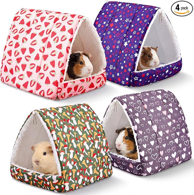 Cinnvoice Guinea Pig Hideout Bed Washable House Cage, Classic, 9.8 in | Soft Tunnel for Hamster Rabbit Bunny Chinchillas Hedgehog Mice Rat, Cozy Hideaway Habitat Accessories, Removable Cushion Pad