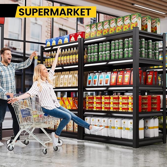 5-Tier Garage Shelving Heavy Duty, 2000LBS Garage Shelves, Adjustable Metal Shelving Unit, Garage Storage Shelves, Utility Storage Rack Shelf，Shelves for Garage Storage, Pantry, 72"H×35.4"W×15.7"D