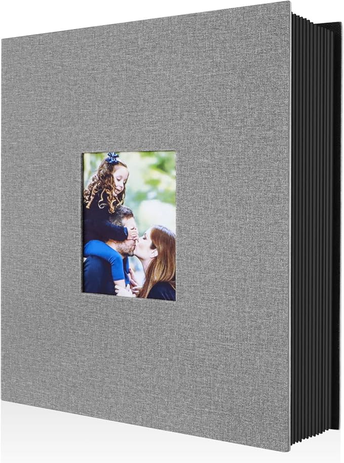 Ywlake Photo Album 4x6 400 Pockets, Linen Photo Albums Holds 400 Vertical Pictures Only Grey