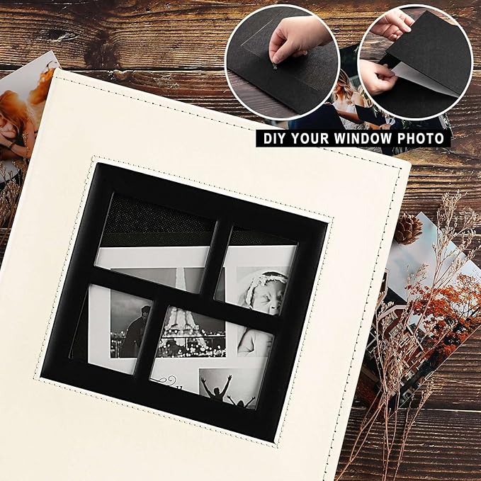 Ywlake Photo Album 4x6 1000 Pockets Photos, Extra Large Capacity Family Wedding Picture Albums Holds 1000 Horizontal and Vertical Photos Beige