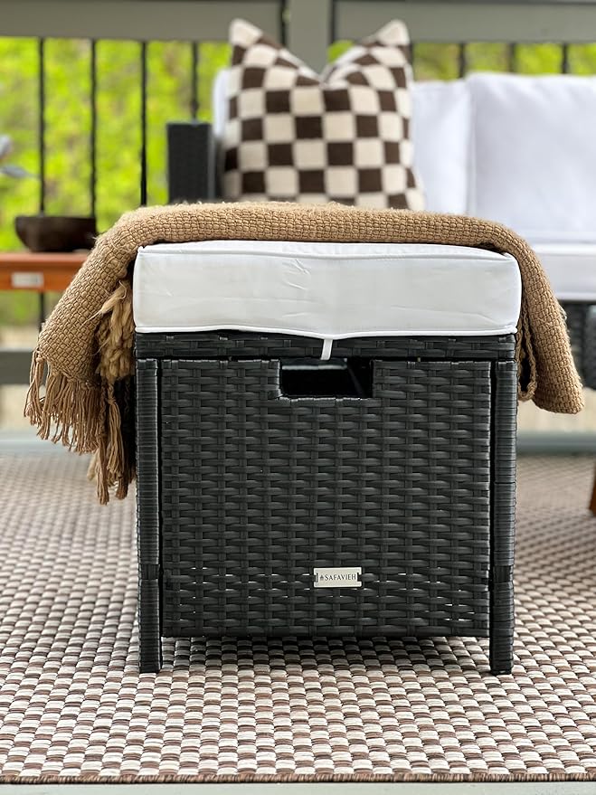 SAFAVIEH Washable Rug Outdoor Courtyard Collection - 8' x 10', Light Brown & Light Grey, Non-Shedding & Easy Cleaning, Ideal for Patio, Backyard, Mudroom, Dining Space (CY8653-36321)