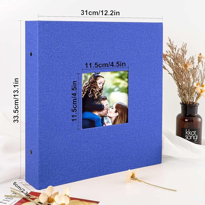 Ywlake Photo Album 4x6 1000 Pockets, Extra Large Capacity Linen Cover Picture Albums Holds 1000 Horizontal and Vertical Photos Blue