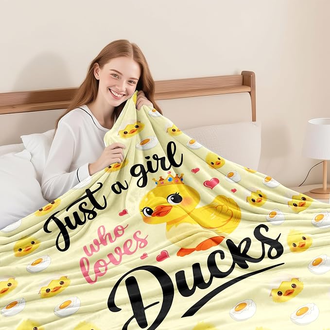 Duck Blanket Gifts for Duck Lovers Soft Flannel Ducks Throw Blanket Room Decor Merch Stuff for Girl Women 50"X40"