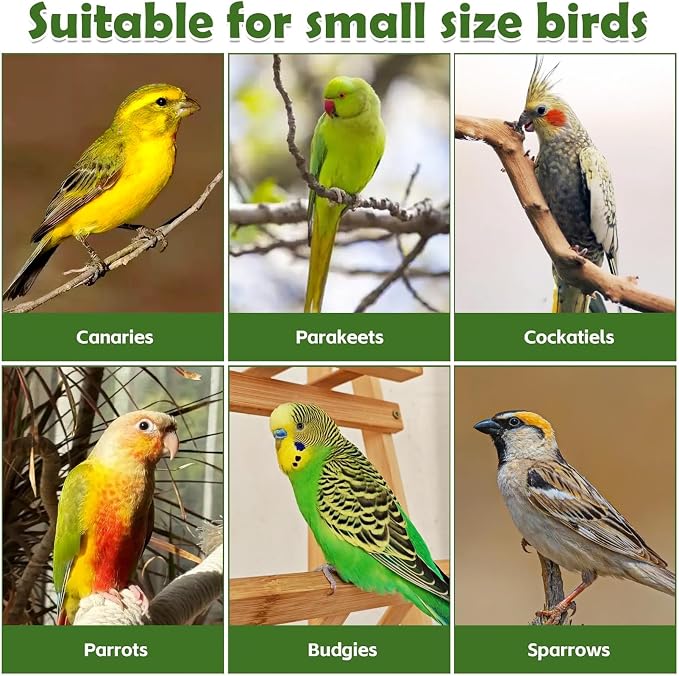kathson 4Pcs Natural Cork Bird Perch Stand Platform Small Birds Thicken Wooden Square Stand Perch Parakeet Chewing Toy Cage Accessories for Lovebirds Cockatiels Conures(Single Screw, 1.2 in Thick)