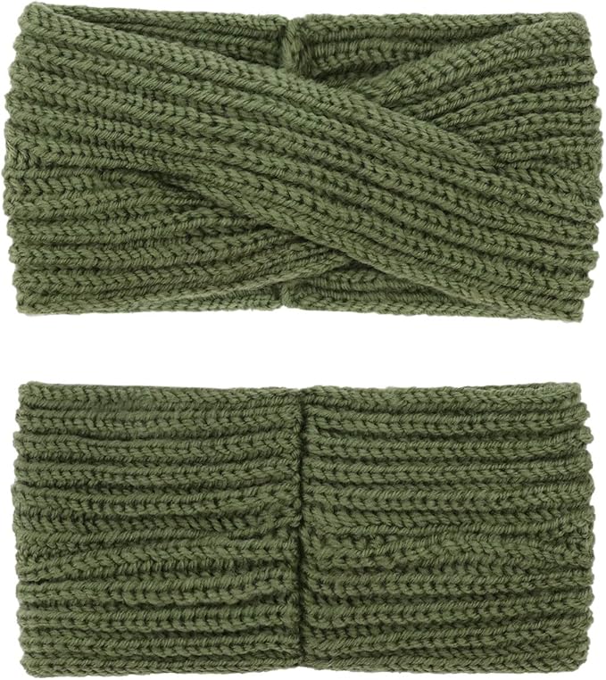 DRESHOW Winter Knit Chunky Headbands for Women Crochet Turban Knitted Ear Warmer Fashion Head Wrap 6 Pack