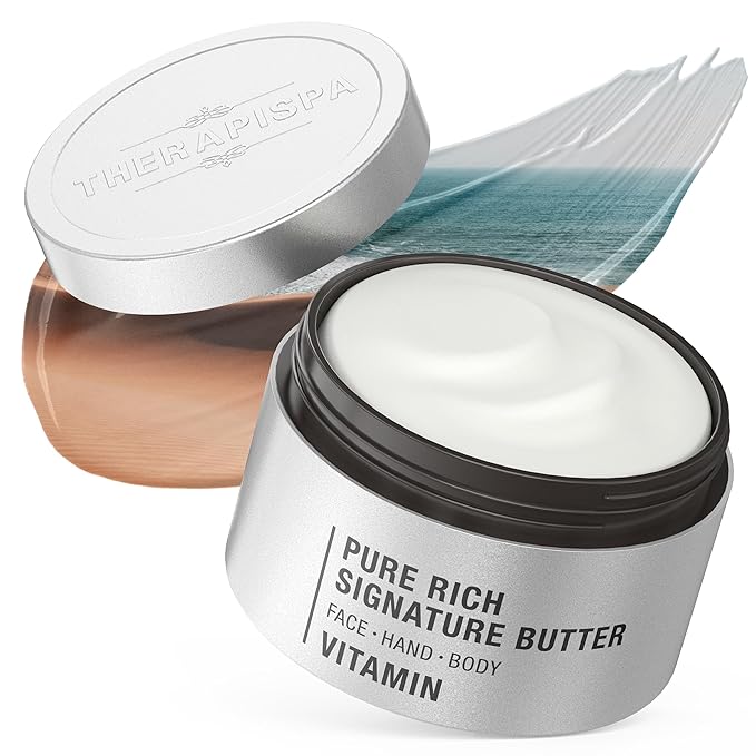 THERAPISPA Rejuvenating Body Butter – Revitalizing Body Cream with Shea Butter, Ceramides, Collagen & Vitamin B5 to Smooth & Strengthen Dry, Dull Skin (Vitamin, 7.0 fl oz)