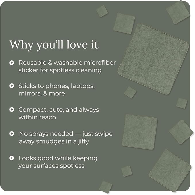 Restickable Cleaning Pads – Reusable, Washable, Multi-Surface Cleaner for Home & Kitchen, Olive