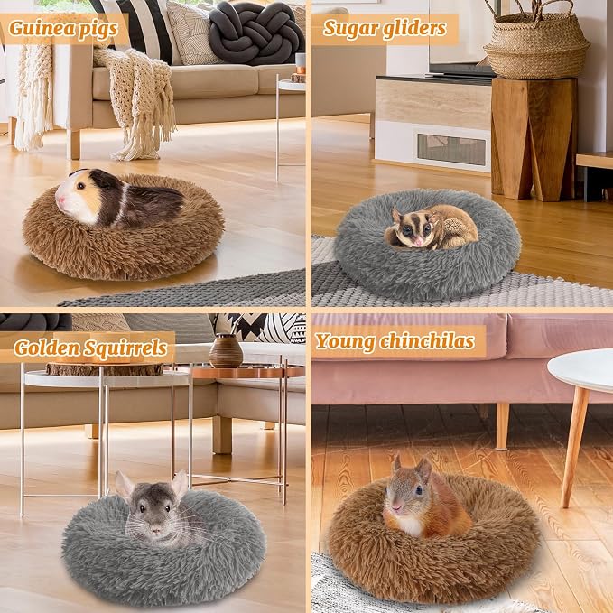 PETKNOWS 2-Pack Winter Guinea Pig Beds Hamster Bed Small Animal Hideout | Thickened Plush and PP Cotton Fabric, Guinea Pig and Hamster Bed, Keeping Warm and Safe, 30cm Size with Inner Cushion
