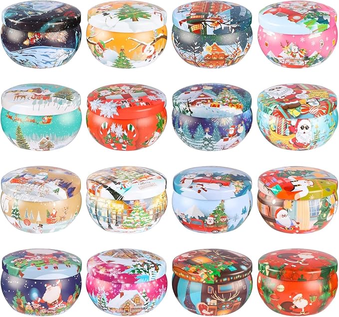 16 Pack Christmas Scented Candles Set for Home, Relaxing Stress Relief, Aromatherapy - Natural Soy Wax and Fragrance - Gifts for Women, Mom, Best Friend, Wife