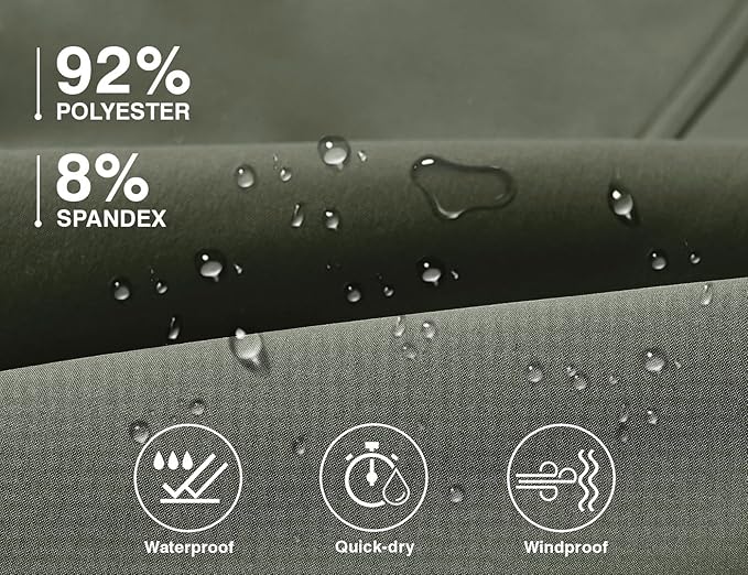 TBMPOY Men's Snow Pants Fleece Lined Hiking Winter Waterproof Softshell Ski Outdoor Insulated Climbing Pants Zipper Pockets