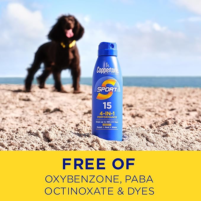 Coppertone SPORT Continuous Sunscreen Spray Broad Spectrum SPF 15 (5.5 Ounce) (Packaging may vary)