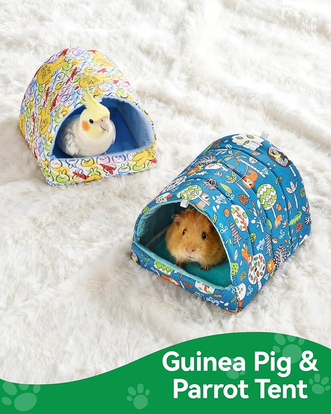 2 PCS Guinea Pig Hideout Guinea Pig House,Washable Hamster Hideout Small Animal Cage Accessories for Mouse Chinchillas Hamsters Hedgehogs Ferrets Bearded Dragons and Rats