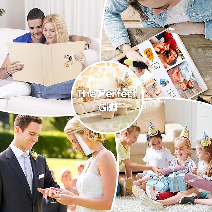 Photo Album 4x6 600 Photos with Writing Space Linen Cover with Front Window Picture Album, 600 Photos 4x6 Photo Album Book for Wedding Kids Travel Family Baby Pictures (Beige)