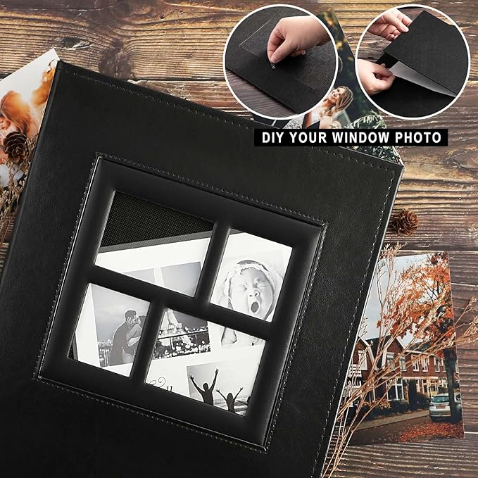 Ywlake Photo Album 4x6 600 Pockets Photos, Extra Large Capacity Family Wedding Picture Albums Holds 600 Horizontal and Vertical Photos Black