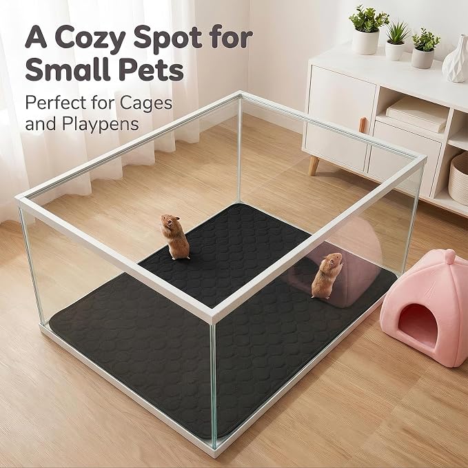 2 Pcs Guinea Pig Cage Liner,24" x 18" Washable Pee Pads for Rabbit Hamster | Guinea pig mat,non slip,reusable,washable,absorbent,leakproof,suit for small animals puppy bunny chinchilla rat for bed train