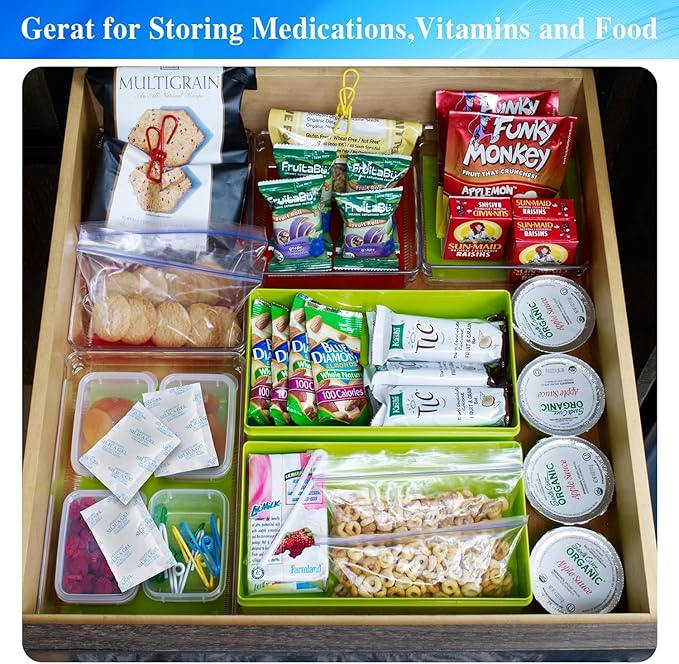 Silica Gel Packets - 35 Packs of 50 Grams, Food Safe Moisture Absorbers, Reusable Desiccant for Storage, Closet, Shoe Cabinet & More