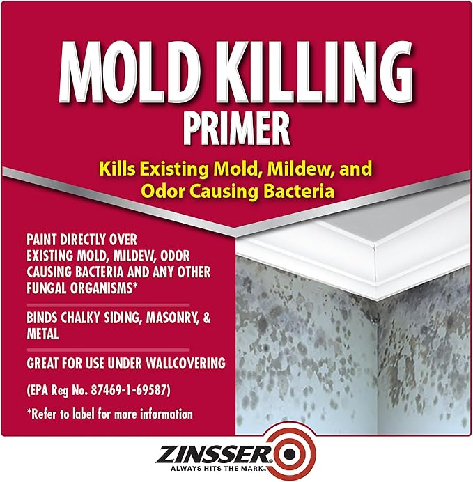 qt Zinsser 276087 White Zinsser, Mold Killing Primer Water-Based Mold Killing Primer