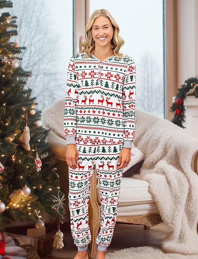 PATPAT Christmas Family Matching Pajama Sets Includes Christmas Socks - Perfect for Family Photos & Holiday Celebrations