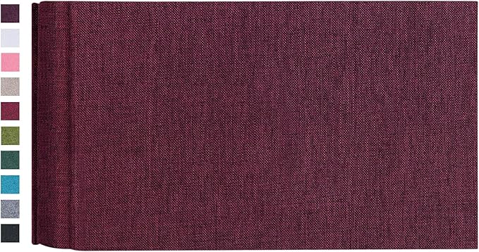 Mublalbum Small Photo Album 4x6 100 Photos Linen Cover Picture Book with Horizontal Pockets for Family Wedding Baby and Anniversary (Purple)