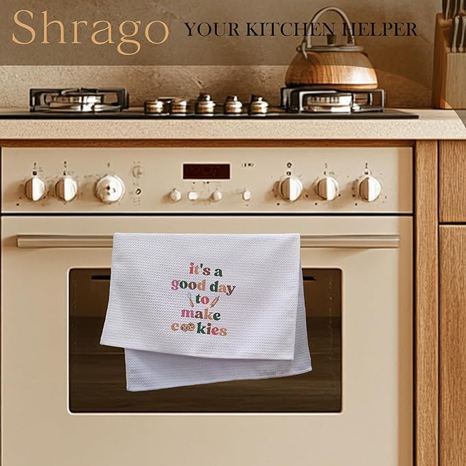 Funny Baking Gifts Kitchen Towels, Gifts for Bakers Cookie Lovers Dish Tea Towels for Kitchen, It's a Good Day to Make Cookies Decorative Hand Towel, 16x24 Inch