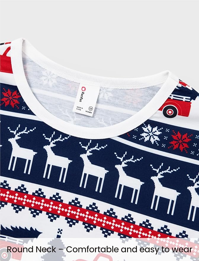 PATPAT Christmas Family Matching Pajama Sets Includes Christmas Socks - Perfect for Family Photos & Holiday Celebrations