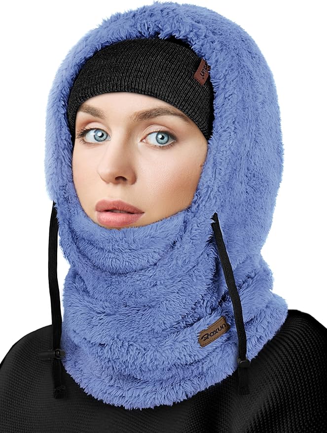 Ski Mask Fleece Balaclava, Windproof Face Mask Winter Warm Neck Cover Hat Hood for Men Women