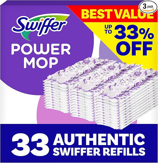 Swiffer PowerMop Multi-Surface Mopping Pad Refills, Made by Swiffer, for Floor Cleaning, 11 Count (Pack of 3)