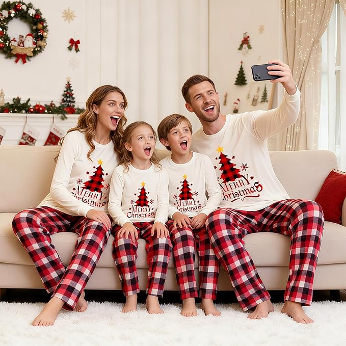 WephuPSho Christmas Family Matching Pajamas, Festive Xmas Jammies Sets for the Whole Family, Holiday Pjs Christmas