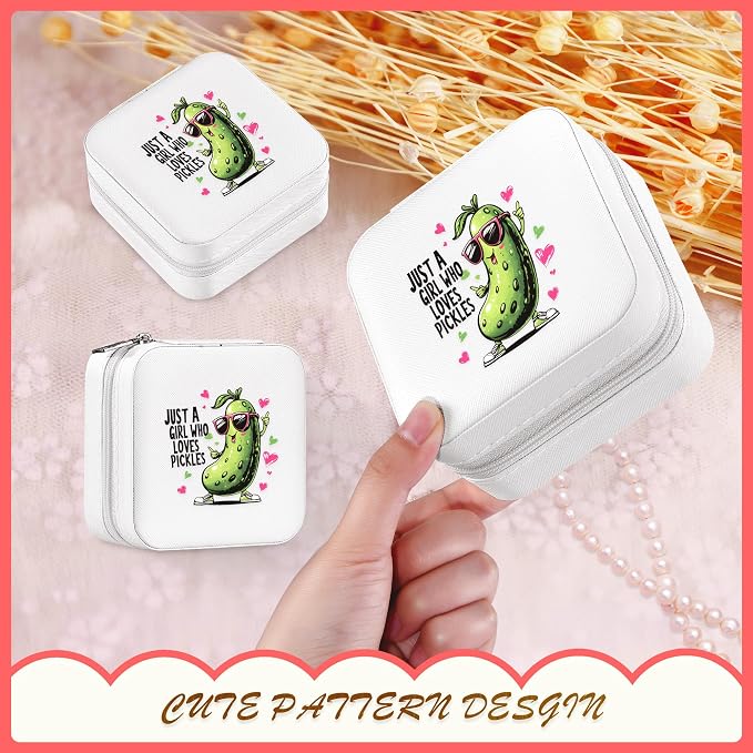 Pickle Jewelry Box, Gifts For Teens Girls, Pickle Lovers Stuff Items Accessories Things Merchandise Decor Merch, Travel Ring Earrings Necklace Organizer Holder!