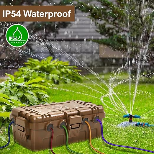 [2 Pack] Outdoor Electrical Box Waterproof, OUTDSPLY Medium Outdoor Electrical Box (11.6x5.2x4.1 inch) w/ 6 Cable Entry, Weatherproof Connection Box for Power Strip, Plug, Timer, Holiday Lights, Brown