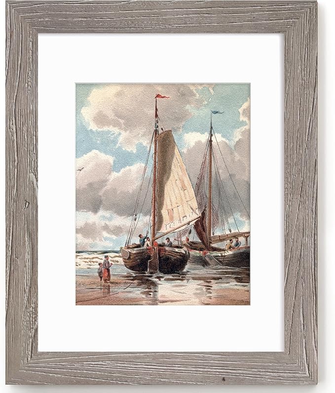 Fun Memories 11x14 Picture Frame-Real Tempered Glass, Rustic Wooden Photo Frames 11 x14, Display Pictures 8x10 with Mat or 11x 14 Without Mat, 11x14 Picture Frame for Wall Mounted, Grey, 1 Pack
