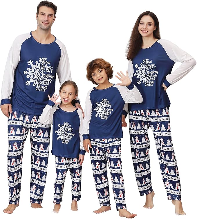 Matching Family Christmas Pajamas Sets, Holiday PJs with Top and Pants, Cute 2 Piece Sleepwear for Couples/Women/Men