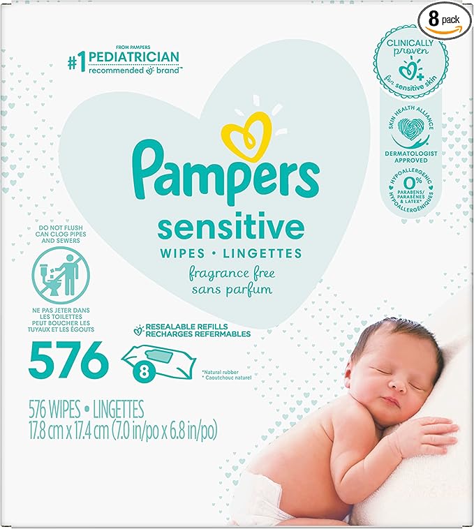 pampers sensitive baby wipes 576 ct OLD