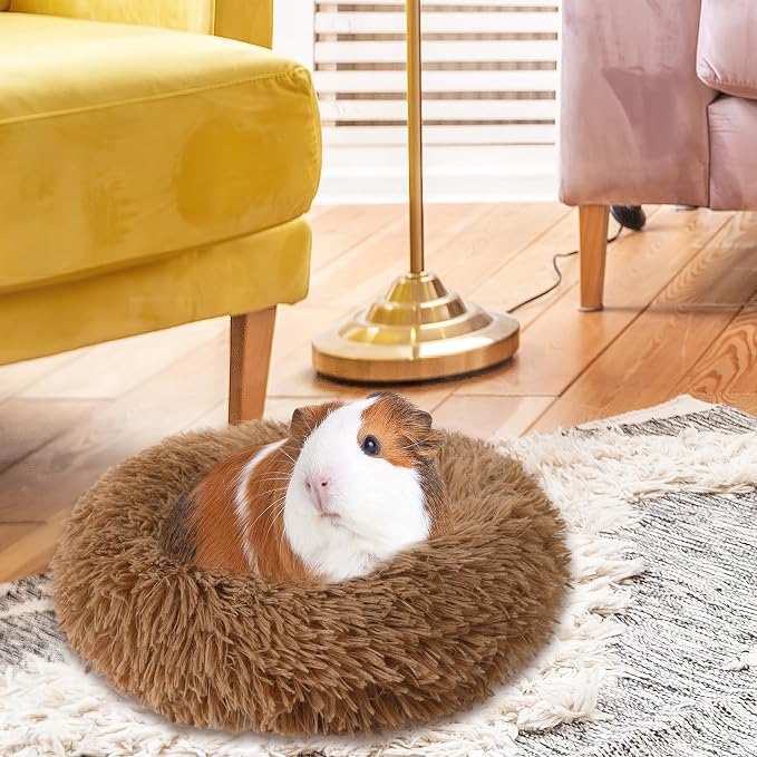 PETKNOWS 2-Pack Winter Guinea Pig Beds Hamster Bed Small Animal Hideout | Thickened Plush and PP Cotton Fabric, Guinea Pig and Hamster Bed, Keeping Warm and Safe, 30cm Size with Inner Cushion