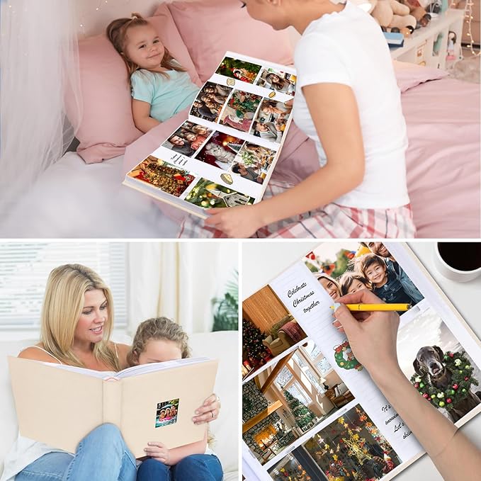 Photo Album 4x6 600 Photos with Writing Space,4 x 6 Photo Book Linen Cover with Front Window, 4x6 Picture Album 600 Photos Photo Album Book for Wedding Kids Travel Family Baby Pictures (Beige)