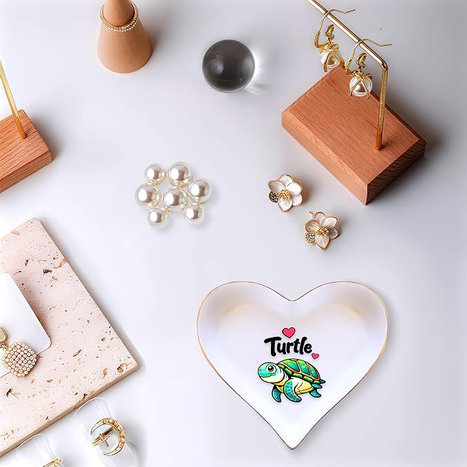 Turtle Ring Holder Dish Tray, Gifts For Women Teens Girls, Turtle Lovers Themed Stuff Accessories Things Decor Merch, Home Room Ring Earrings Necklace Organizer Holder!