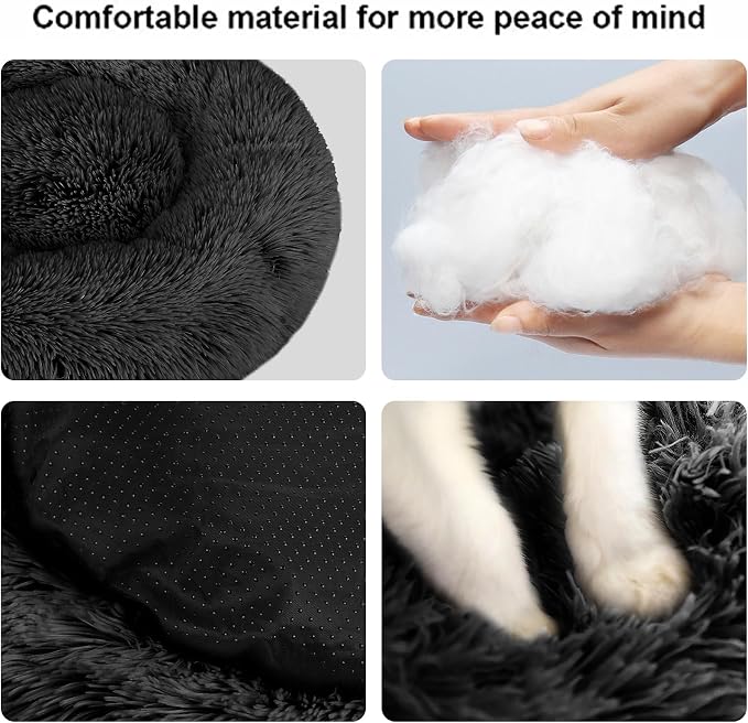 Nisrada Cat Beds for Indoor Cats,15.7 Inch Small Cats Beds, Washable-Round Pet Bed for Puppy and Kitten with Slip-Resistant Bottom